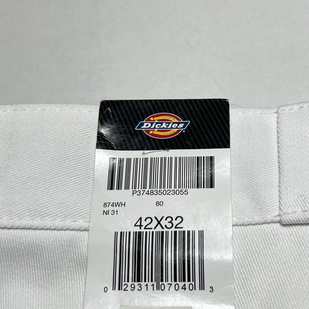 New Dickies Pants Mens 42W x 32L 874 Work Painters Original Fit White With Tags - Picture 6 of 6